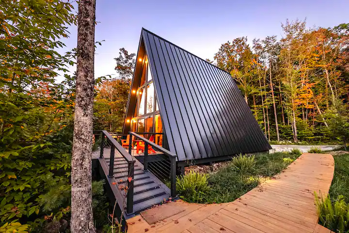 Contemporary A-Frame Off-Grid on 80 Acres