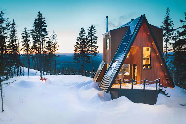 A Detailed Exploration of a Solar-Powered A-Frame Cabin