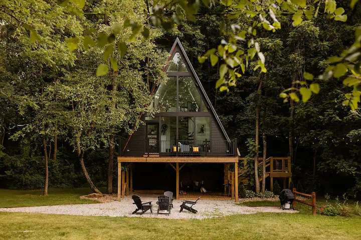 Family Builds Dream Custom Small A-Frame on Farm - THE WEIRD NATURE