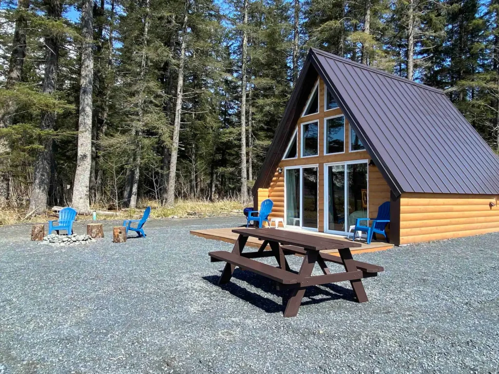 Cozy And Classic: Inside The Exit Glacier A-Frame Cabin