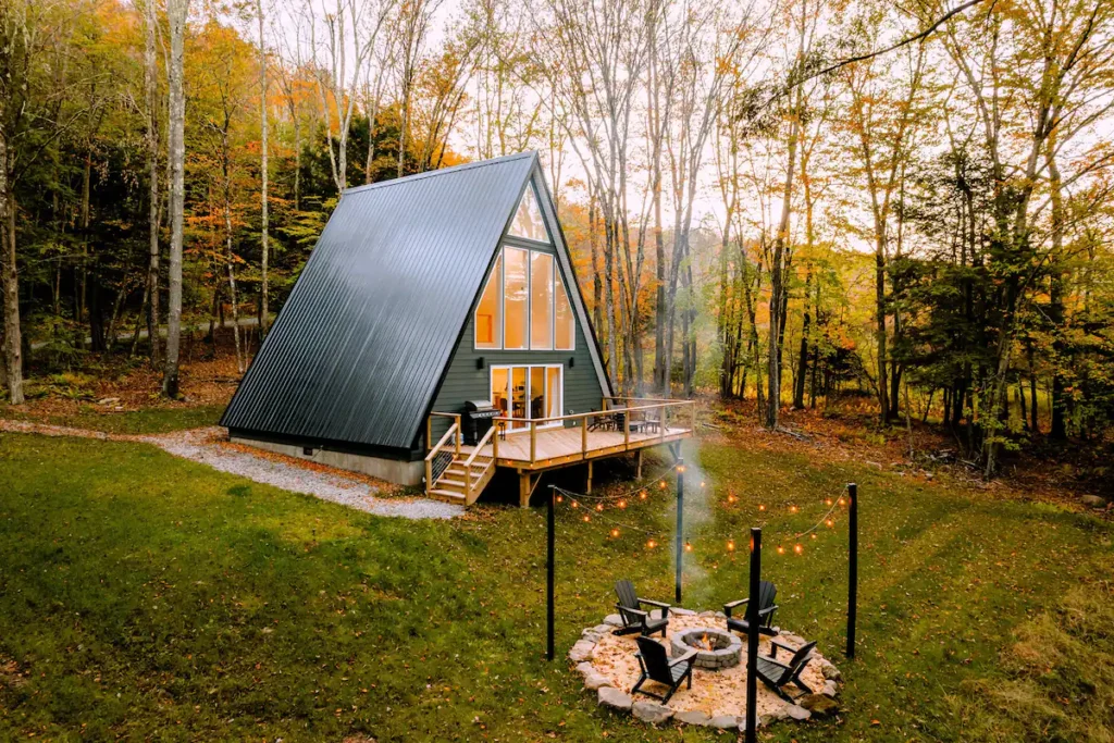 Amazing A-Frame Cabin Inside The Enchanting Birch Ridge Retreat