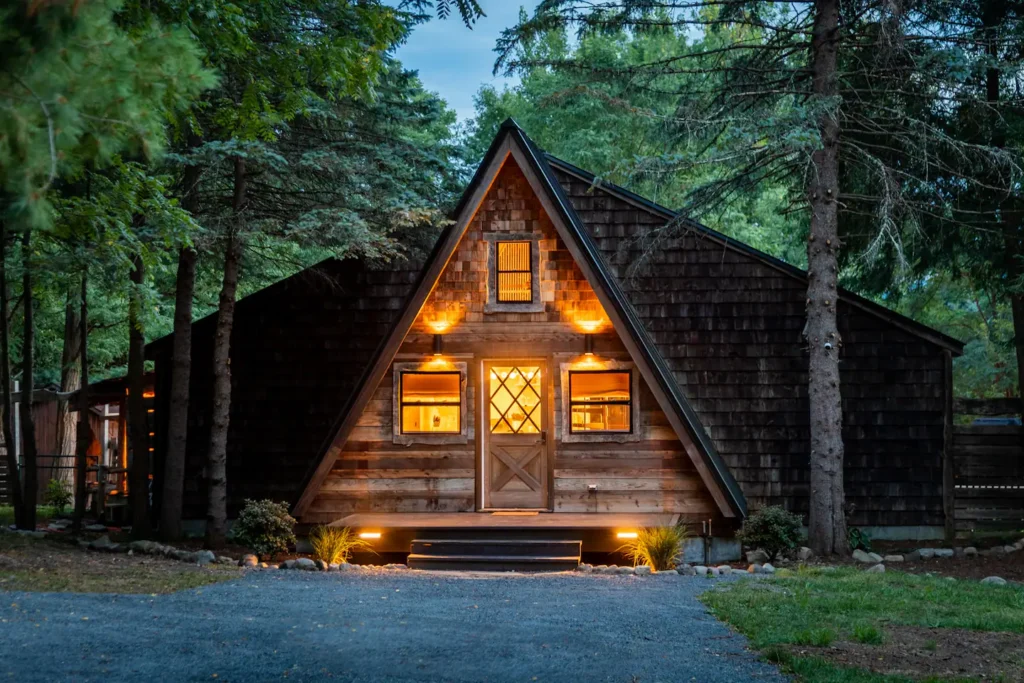 Cozy Catskill A-Frame Cabin On 6-Acres And Beautiful Design