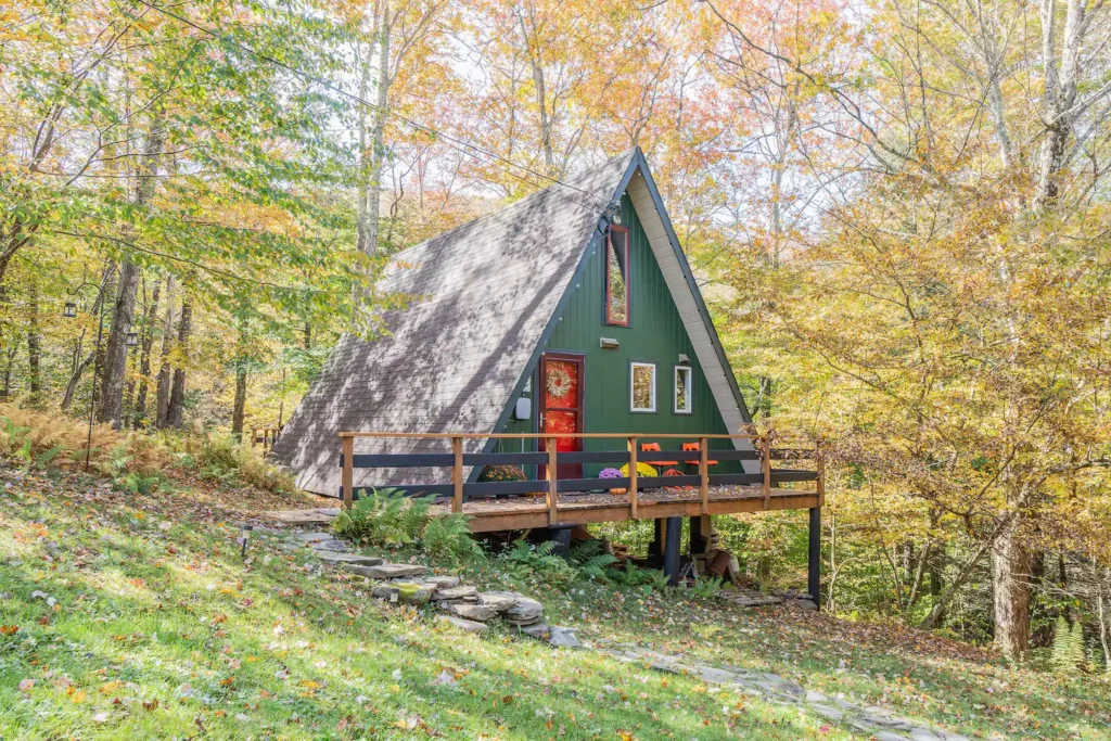 Stunning A-Frame Cabin Nestled Among Hemlock Trees